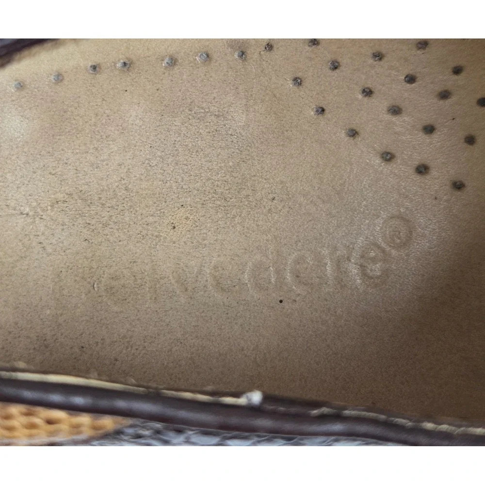 Belvedere Men 8‎ Brown Genuine Lizard Two Tone Lace Up Oxford Shoes